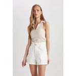 product_image_name-Defacto-Woman Paperbag Short - White (000)-4