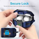 product_image_name-Generic-جراب مع غطاء مدرع مزود بقفل الأمان لسماعة جالكسى بادز برو المقاوم للصدمات مع سلسلة المفاتيح ازرق وأسود - Galaxy Buds 2 Pro 2022 -6