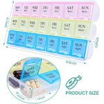 product_image_name-Generic-منظم حبوب اسبوعي كبير 3 مرات في اليوم من بوكاش، علبة حبوب منع الحمل لمدة 7 ايام مقاومة للرطوبة، علب حبوب محمولة للسفر لاقراص الفيتامينات ومكملات زيت السمك-2