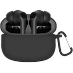  جراب حماية لسماعات الأذن اللاسلكية سبيس بادز زد من السيليكون الناعم المقاوم للصدمات مع حلقة تثبيت مصباح ليد أمامي مرئي متوافق مع سماعات أذن اورايمو سبيس بادز زد (اسود) 