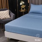 ملاية استك سترايبد قطن بينك – مخططة بمقاسات 100 و 120 و 150 و 160 و 180 و 200 -أوركيد