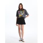 product_image_name-LC Waikiki-Crew Neck Mickey And Friends Printed Short Sleeve Women's Crop-5