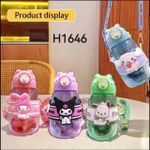 product_image_name-Generic-زجاجة مياه للأطفال 600 مل بغطاء محكم وشاليموه مع جراب وحمالة كتف – لون اخضر-5