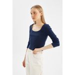 product_image_name-Defacto-Woman Fitted Long Sleeve T-Shirt - NAVY-2