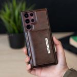 product_image_name-Puloka-حافظة جلدية واقية من سامسونج S25 الترا مع محفظة مغناطيسية قابلة للفصل 5 في 1 بني-1