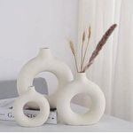 product_image_name-Generic-مجموعة فازات بلاستيك دونتس لديكور المنزل من 3 قطع-3