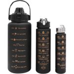 product_image_name-Generic-Sports Water Bottle Set of 3 Different Sizes, 3 Pack (2L+900ml+300ml), Leakproof, BPA Free, Portable Plastic Sports Bottle for Camping, Bike, School.-1