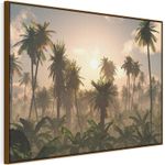 product_image_name-Home Gallery-لوحة فنية جدارية مطبوعة على قماش بأشجار نخيل مورقة على قاعدة سوداء، 90*60-5