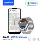 product_image_name-Haino Teko-ساعة هاينو تيكو RW-67 الذكية "Ultimate" - شاشة AMOLED عالية الدقة، مكالمات بلوتوث، نظام تحديد المواقع GPS، مقاومة للماء IP68، مع 3 أحزمة قابلة للتبديل (معدن + سيليكون + جلد)-7