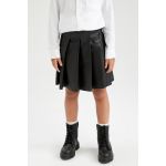 product_image_name-Defacto-Girl Pleat Knitted Skirt - Black-4