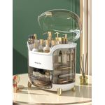 product_image_name-Generic-منظم المكياج، منظم التجميل، صناديق تخزين مستحضرات التجميل المحمولة مع درج وغطاء شفاف، مقاومة للغبار ومقاومة للماء، لمناضد الزينة وغرفة النوم وحمام منظم مستحضرات العناية بالبشرة (أبيض)-4