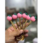 product_image_name-Generic-مجموعة ملاعق حلوى ذهبية مع زينة فاكهة - 6 قطع ملاعق تقديم-2