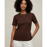 Freska Short-Sleeve Basic Top-Brown