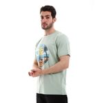 product_image_name-Kubo-تي شيرت كوبا المطبوع بياقة دائرية - زيتوني فاتح-2