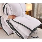 Winter Fiber Bed Quilt - Modern Design By Orchid - Size 220*240 - White Color With Dark Gray Border