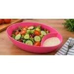 Generic 2Pcs Divided Serving Plate – 2-Section Plastic Food Serving Dish - image 2