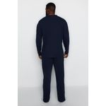 product_image_name-Trendyol-Navy Blue Printed Knitted Plus Size Pajama Set TMNAW24AI00000-2