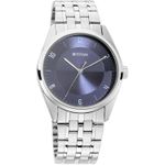 TITAN تايتن ساعة لومينا 1729SM05 من اليجانزا مع سوار معدني متطور للرجال مقاس 38 ملم، فضي