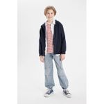 product_image_name-Defacto-Boy Navy Hooded Zip School Cardigan-2