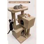 Generic Multi-Level Cat Tree Condo with Scratching Posts, House, and Top Perch - Beige