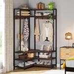 product_image_name-Generic-Tribesigns Corner Hall Tree with Shoe Bench, Entryway Coat Rack with Shoe Storage, Freestanding Coat Rack with Shelves, Entryway Corner Furniture, Brown-6