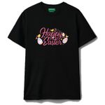 T-SHIRT BLACK LOGO HAPPY EASTER COTTON SIZE (3-6Y)