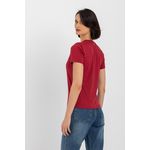 product_image_name-Esla-Short Sleeves Plain Cotton Shirt - Bordeaux-4