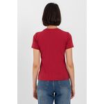 product_image_name-Esla-Short Sleeves Plain Cotton Shirt - Bordeaux-5