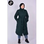 product_image_name-Generic-Share this product    Women Long Mohair Coat with Belt & High Neck – Modest Warm Overcoat Dark Green-1