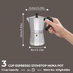 product_image_name-Generic-كنكة قهوة موكا من الألومنيوم، إبريق قهوة بسعة 3 أكواب 150 مل لتحضير قهوة إسبريسو على الموقد بتصميم إيطالي كلاسيكي، غلاية قهوة لمحبي ماكينات صنع القهوة مناسبة للاستخدام المنزلي وفي التخييم والسفر-2