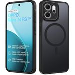 Magnetic Cover for OPPO Reno 14F/14 FS(4G/5G), Translucent Matte Case for OPPO Reno 14 FS PC Back Anti-Scratch TPU Anti-Fingerprint Slim Mobile Phone Protective Case, Black