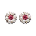 3Diamonds Metal earrings with lobes - Red