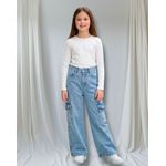 product_image_name-Generic-Girls' Cargo Jeans, Light Blue-2