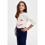 product_image_name-Defacto-Girl Crew Neck Regular Fit Sweat Shirt - Ecru-1