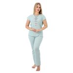 product_image_name-Zecotex- Women's Pajama Set – Soft Lounge Wear – Short Sleeve Top & Full-Length Pants-1