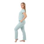 product_image_name-Zecotex- Women's Pajama Set – Soft Lounge Wear – Short Sleeve Top & Full-Length Pants-5