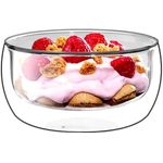 product_image_name-Generic-وعاء زجاجي شفاف مقاوم للحرارة بجدار مزدوج لسلطة الفواكه والايس كريم - (350 مل)-1