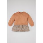 product_image_name-Defacto-Baby Girl Plaid Patterned Long Sleeve Dress-1