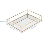 product_image_name-Generic-صينية زينة للمكياج ومستحضرات التجميل والحلي وديكور المنزل عطر مزخرفة مصنوعة يدويا من الزجاج لخزانة الملابس وغرفة النوم والحمام والمطعم ويتينج زجاج معدني مستطيلي متعدد الألوان .-2