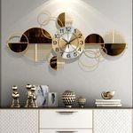 product_image_name-Generic-Modern Metal Wall Clock with Artistic Circular Design – Gold & Black-1