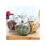 product_image_name-Generic-Glass Spice Containers Set of 8 Spice Jars with Tight Lids, Glass Containers for Spices, Perfect Kitchen Containers for Salt, Pepper, Coffee (Transparent, 180 ml)-3