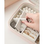 product_image_name-Generic-Jewelry Box Organizer for Travel, Jewelry Case Storage, Earrings Rings Necklace Boxes,Christmas New Year Birthday Anniversary Gift for Women Girls White-4