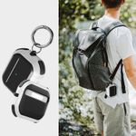 product_image_name-Generic-جراب مع سلسلة مفاتيح ، غطاء واقٍ كامل الجسم متين من الدرجة العسكرية ، تصميم مرن لامتصاص الصدمات ، جراب درع متين ابيض و اسود Apple Airpods Pro 2 2022-4