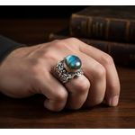 product_image_name-Generic-خاتم بحجر اللابرودايت الطبيعى - فضة إيطالي عيار 925 بمقاس قابل للتعديل-2