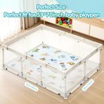 product_image_name-Generic-Baby Play Mat for Floor 59 * 73 inch, Extra Thick Soft Cushioning Foam Mat for Kids, Non Slip & Washable Crawling Mat for Toddler, Padded Play Mat for Baby Tummy Time-4