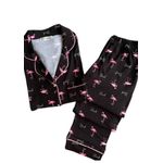 product_image_name-Generic-Pajama pants with half sleeves and bird-shaped buttons - black-2