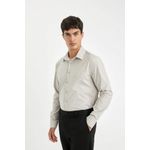 product_image_name-Defacto-قميص بولو سادة كم طويل بوبلين مودرن فيت من مزيج الكتان-1