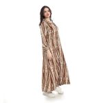 product_image_name-Andora-Printed Pattern With Long Sleeve Dress - Camel & Beige-3