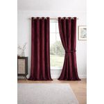 El-Kobtan Turkish Hammer Velvet Cotton Blackout Curtains, 150 × 250 cm, Steel Grommets, Heavy Fabric, Superior Insulation (Maroon)