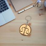 product_image_name-Generic-4peices, Wooden Zodiac Keychain - Sagittarius Sign Laser Cut Keyring - Horoscope Gift (4cm)-4